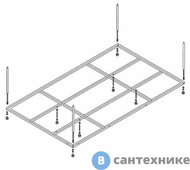картинка Металлический каркас для акриловой ванны Cezares PLANE_DUO-MF