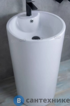 картинка Раковина напольная GID-ceramic Nb135 белый (440х460х820)