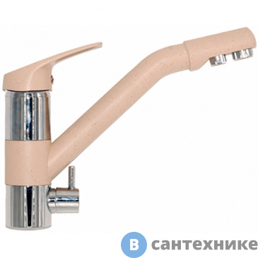 картинка Смеситель кухонный TOLERO ДУО №101 бежевый (694852)