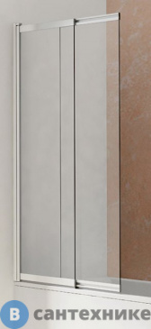 картинка Шторка на ванну Vincea VSB-1E100CL, 1000*1450, хром, стекло прозрачное