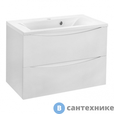 картинка Тумба под раковину Vincea Mia 800 подвесная, 2 выкатных ящика soft close, G.White (VMC-2MA800GW)