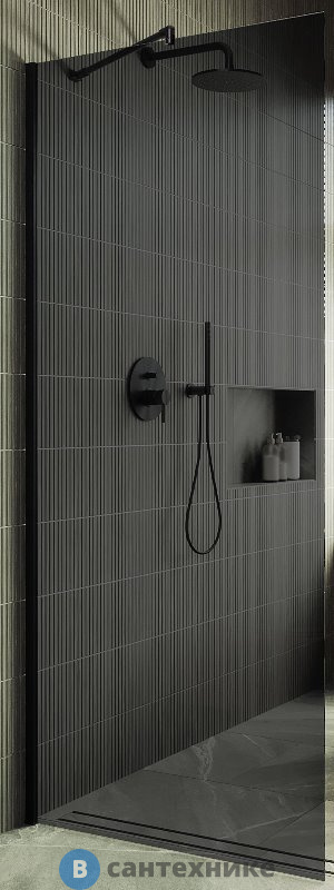 Душевая перегородка в профиле MaybahGlass 1950*790 Стекло 8 мм Графит (MGD-698-6ш)