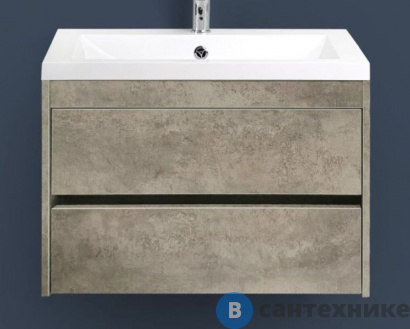 картинка Тумба под раковину Art & MAX FAMILY Family-580-2C-SO-CV подвесная с двумя выкатными ящиками, Cemento Veneto, 580x480x550