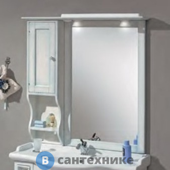 Зеркало Cezares STAR 95 SP95.03 со шкафчиком и встроенными светильниками, Pennellato turchese