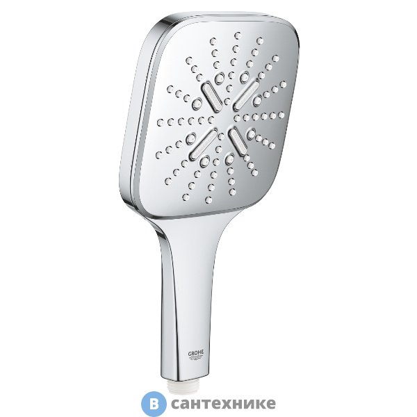 Лейка для душа Grohe 26582000 RAINSHOWER SMARTACTIVE 130 Cube, 3 режима (хром)