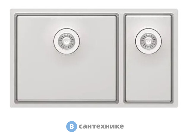 Кухонная мойка Florentina Оптима-HM 460/220.400.20.10 сатинированная, перелив в чаше (OHM.460/220.400.B.20.S.10)