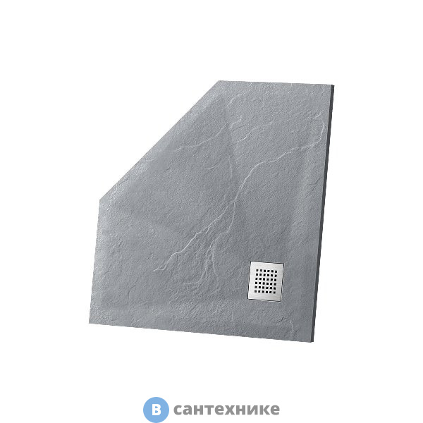 Душевой поддон Vincea VST-4SP9090G из искусственного камня, 900*900*25, серый, без сифона