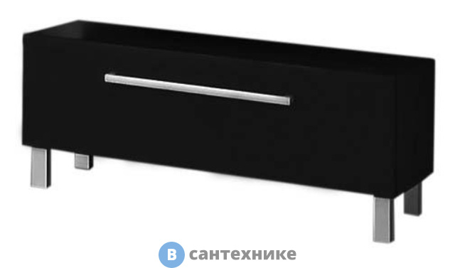 Комод с ящиком Акватон Мадрид 80 чёрный глянец (1A131903MA950)