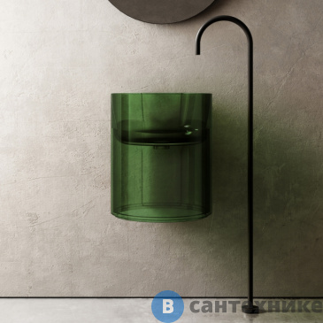 картинка Раковина ABBER Kristall AT2704Emerald подвесная прозрачная зеленая