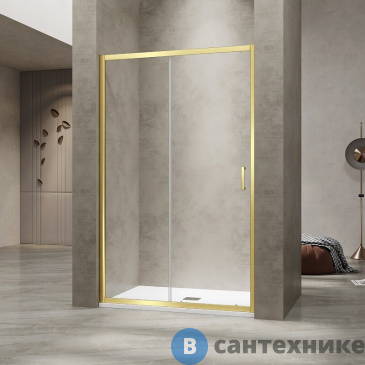 картинка Душевая дверь RGW PA-114-Gb  170*195 золото браш/ прозрачное (030811417-16)