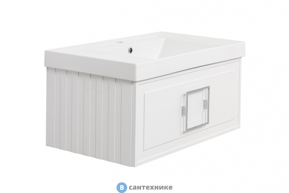 Тумба под раковину La Fenice Cubo Bianco 80 см белая матовая (FNC-01-CUB-B-80)