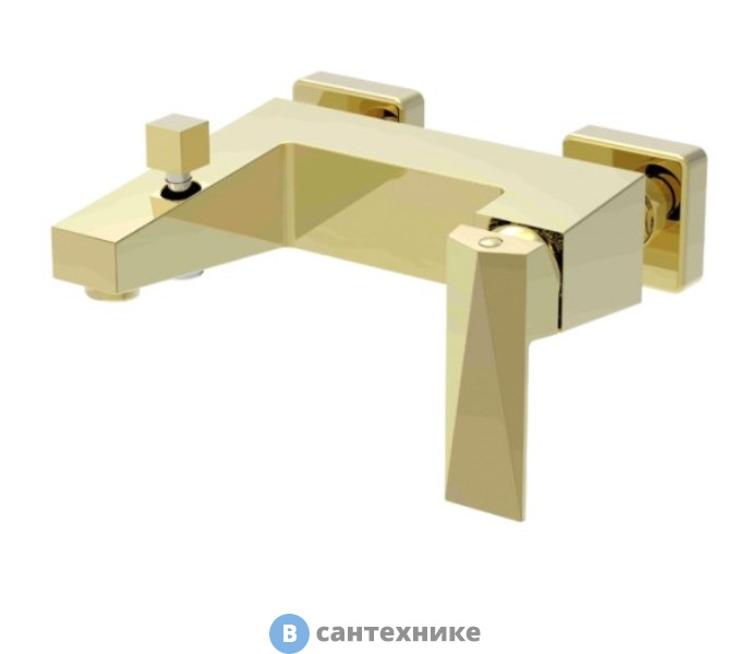 Смеситель Bravat Iceberg F676110G-01 для ванны с коротким изливом, золото