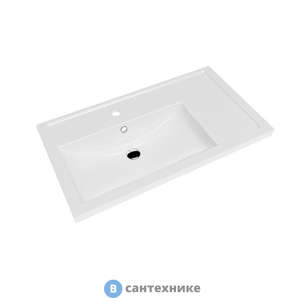 Умывальник Kirovit Фостер 800 П белый мебельный, полочка справа