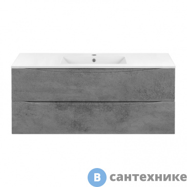 картинка Тумба под раковину Vincea Mia 1200 подвесная, 2 выкатных ящика soft close, Beton (VMC-2MC120BT)