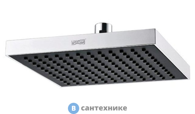 Верхняя душевая насадка WasserKRAFT A028, черная хромоникелевое покрытие, ABS-пластик