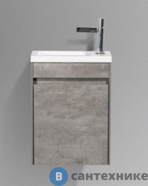 картинка Тумба под раковину BelBagno 40 см PIETRA MINI-400-1A-SO-SCM-L подвесная с одной дверкой, Stucco Cemento