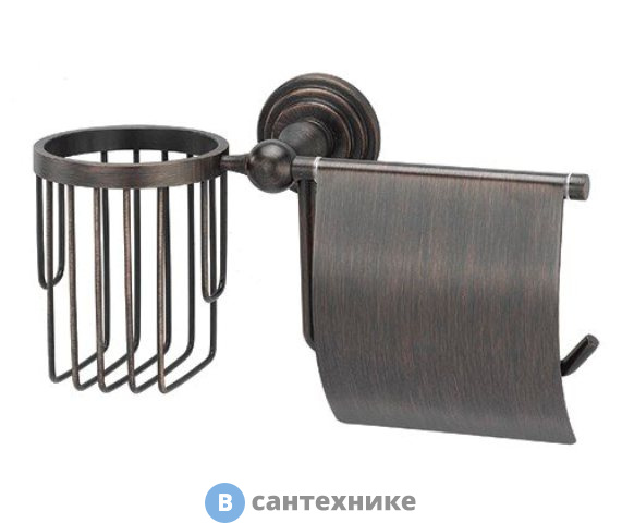 Держатель туалетной бумаги WasserKRAFT Isar K-7359 и освежителя металл, покрытие "темная бронза"