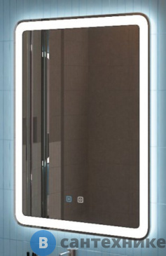 картинка Зеркало BelBagno SPC-MAR-600-800-LED-TCH-SND со встроенной подсветкой, голосовым управлением и подогревом, 600x30x800