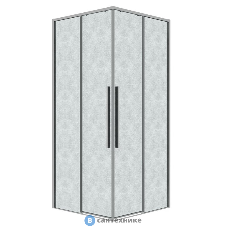 Душевое ограждение Grossman Galaxy 300.K33.01.9090.10.02 (90*90*195) квадрат, раздвижная, хром, стекло шиншилла, без поддона