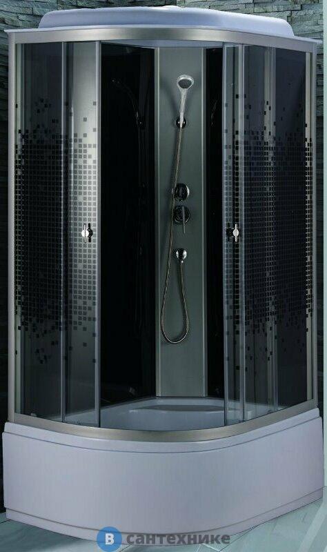 Душевая кабина Niagara NG-7510R black (1200х800х2150) стекло мозайка