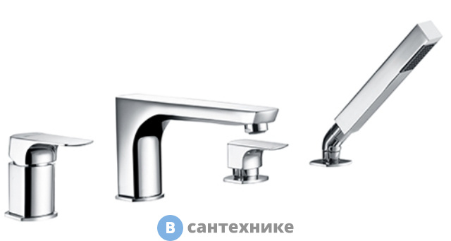 Смеситель WasserKRAFT Salm 2755 на борт ванны, 4 отверстия