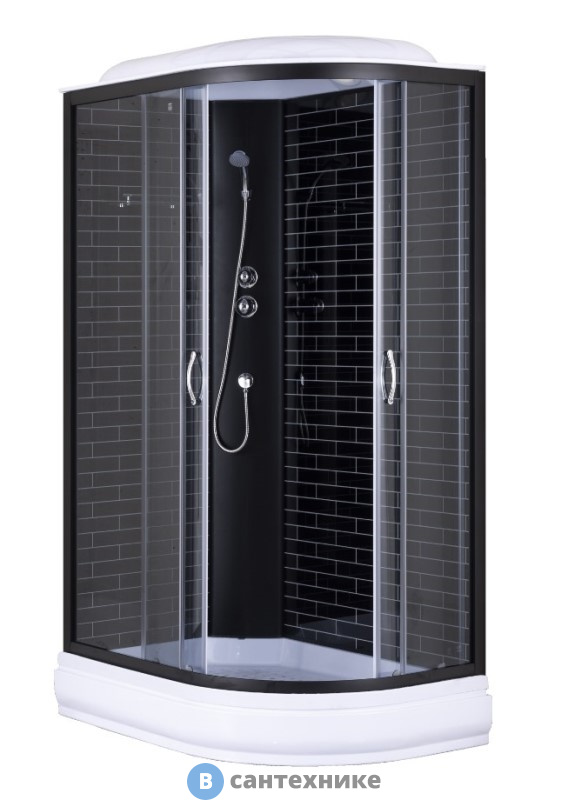Душевая кабина Loranto CS-66120-20L GB 120*80*215 чёрный, кирпичный узор