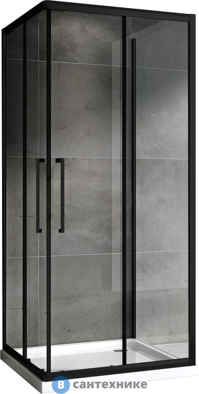 Душевой уголок ABBER Schwarzer Diamant AG02100BH-S100B 100*100*195, без поддона