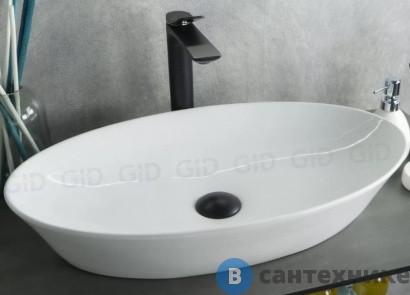 картинка Раковина накладная GID-ceramic N9397 белый (610х370х120)