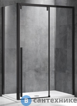 картинка Душевой уголок Vincea Lugano VSR-1L9015CLB-1, 1500*900, черный, стекло прозрачное, без поддона