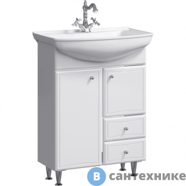 картинка Тумба под раковину Aqwella BARCELONA 66 BA0106K (напольная, белый)