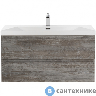 картинка Тумба под раковину Cezares MOLVENO подвесная с двумя выкатными ящиками, Legno Grigio, 800x500x500, MOLVENO-80-2C-SO-LG