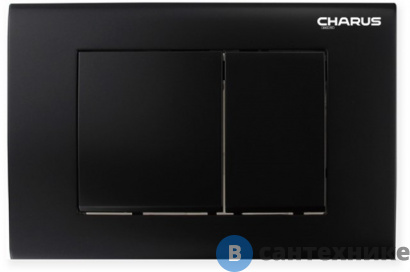 картинка Смывная клавиша CHARUS Minimalista, двойной смыв, чёрный, пластик (FP.310.DW.01)