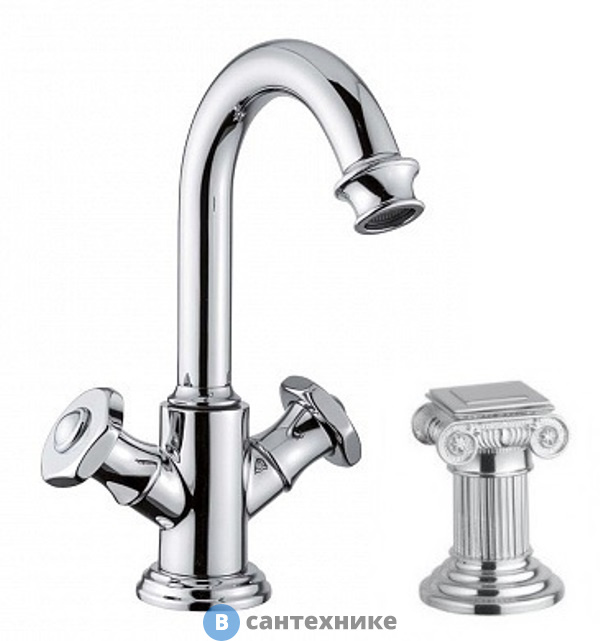 Смеситель Cezares APHRODITE-LS2-01-O на раковину с донным клапаном, хром, ручки Куб