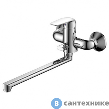 картинка Смеситель Orange Iris M41-211cr однозахватный универсальный с поворотным изливом 350 мм, с душевыми аксессуарами (шланг, лейка, держатель)