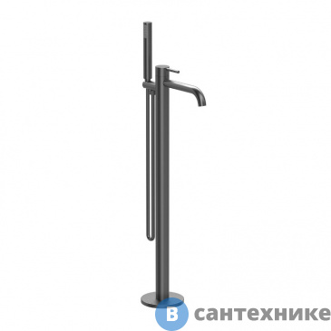 картинка Смеситель Vincea Desire VTF-1DGM для ванны напольный, однорычажный, с регулятором давления, вороненая сталь