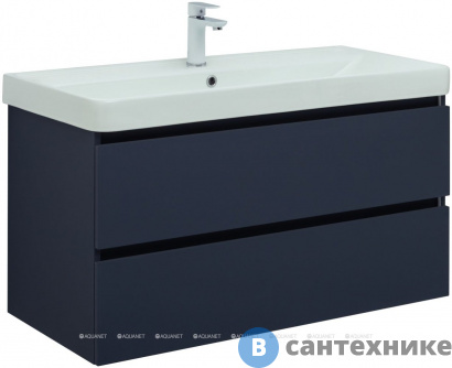 картинка Тумба под раковину Aquanet Вега 2.0 100 маренго (337945)