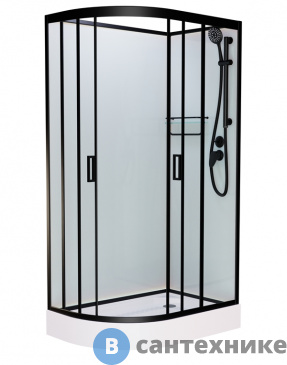 картинка Душевая кабина Frank F418R Black правосторонняя б/к (без крыши)