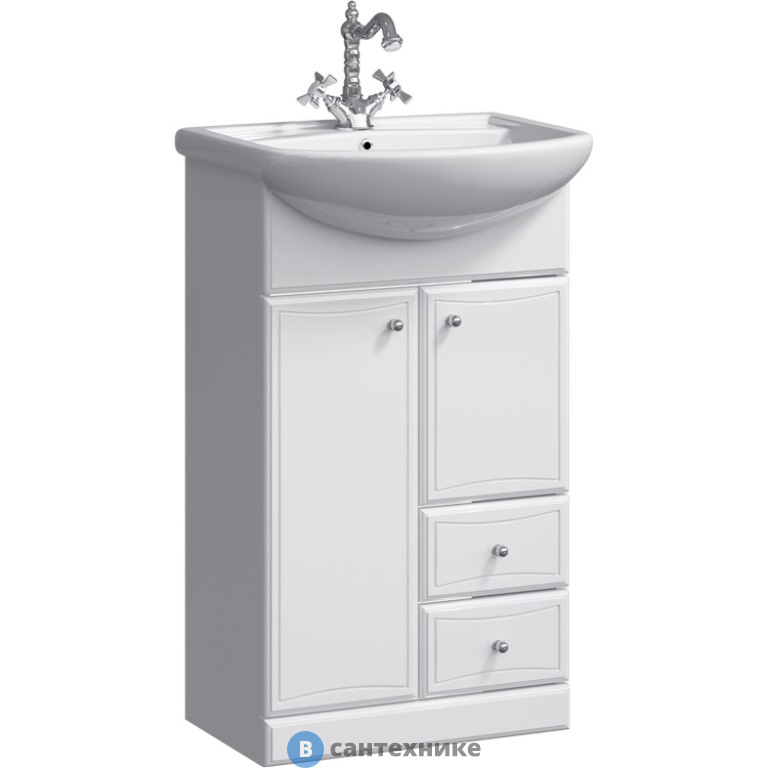 Тумба под раковину Aqwella BARCELONA 55,5 Ba.01.05/2 (напольная, белый)