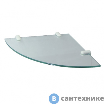 картинка Полка WasserKRAFT K-533 WHITE стеклянная угловая