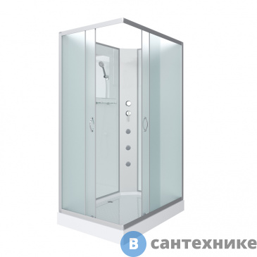картинка Душевая кабина Niagara NG-43295-14QBKG (1200х900х2150) низкий поддон, стекло матовое
