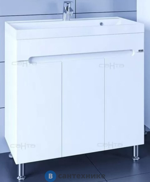 Тумба под раковину СанТа Лондон-80 3 дверки, напол. ум. Classic 80 (224018)