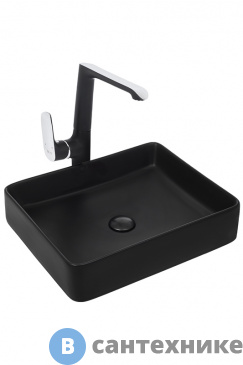 картинка Раковина WELTWASSER ELBACH 2178 MB накладная (матовая чёрная) /510х405х110/