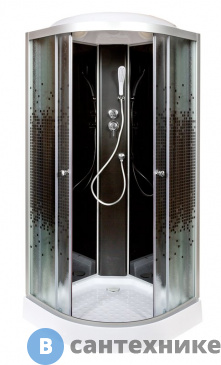 картинка Душевая кабина Deto L 801 стандартная black (100х100х215 см)