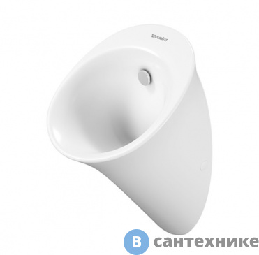 картинка Писсуар Duravit WHITE TULIP 320х340 мм., без смывного края, с вытяжкой, подача воды сзади, сток гориз., без "мушки", с HygieneGlaz, белый (2817302000)
