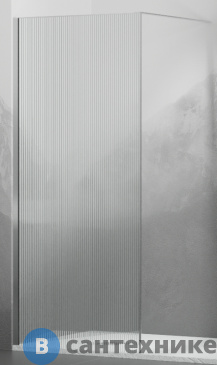 картинка Перегородка для душа RGW WA-08 хром/Ribbed/8 мм 120*195 (06100812-151)