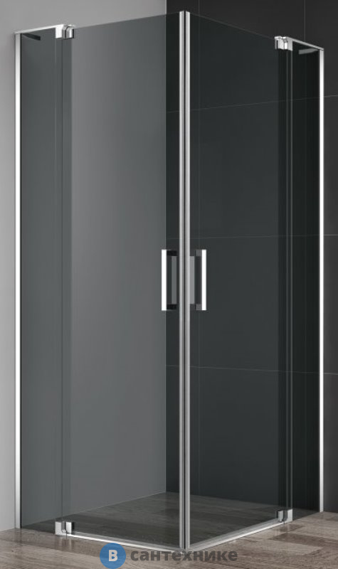 Душевой уголок Cezares SLIDER-AH-2-80/90-90/100-GRIGIO-Cr без поддона