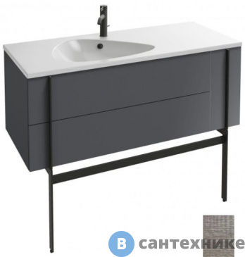 картинка Тумба под раковину Jacob Delafon NOUVELLE VAGUE EB3036-E73 два ящика и одна полка /120/ (фактурный дуб) (без ножек)