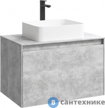 картинка Тумба под умывальник Aqwella Mobi 80 подвесная, цвет бетон светлый, без фасада (MOB0108BS)