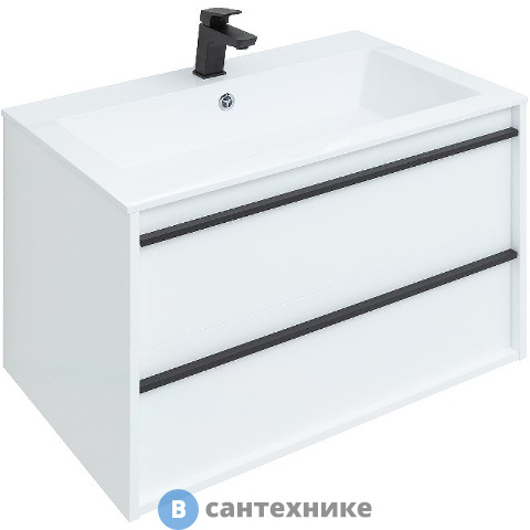 Тумба под раковину Aquanet Lino 80 белый матовый (253903)