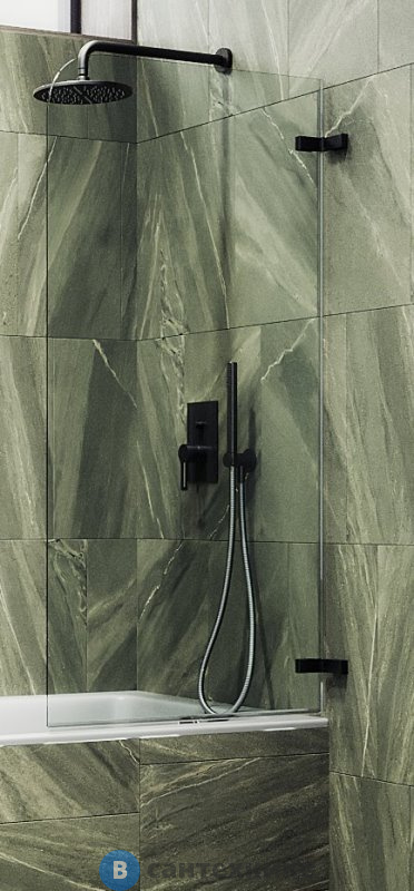 Шторка для ванны поворотная на петлях MaybahGlass 1400*405 Стекло 6 мм Бесцветное (MGV-644-6)